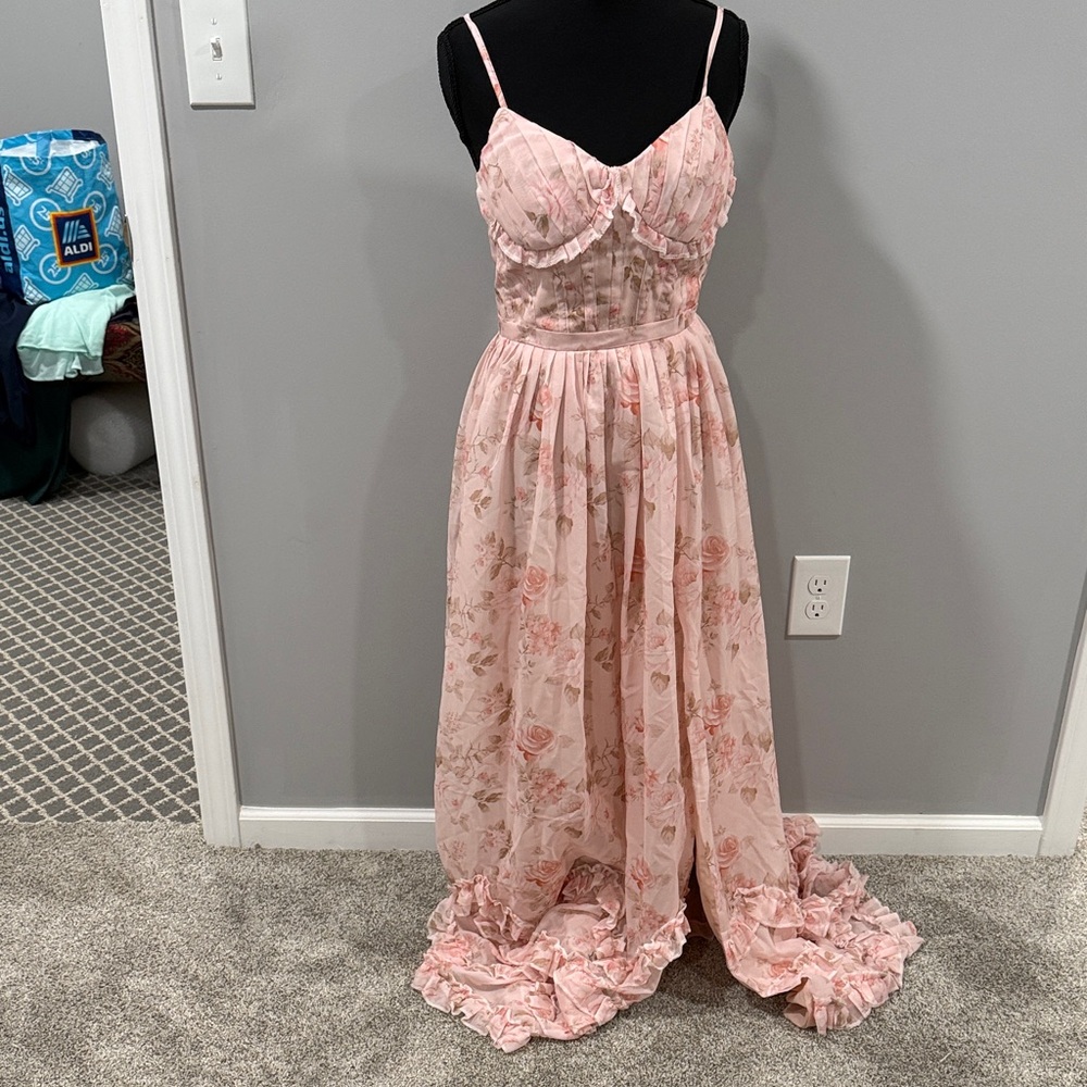 Floral Pink Maxi Dress